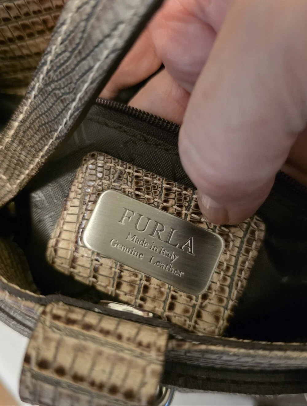 Furla textured brown